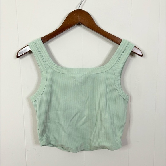 Madewell the tailored crop tank ribbed size M pistachio green new - Picture 7 of 7